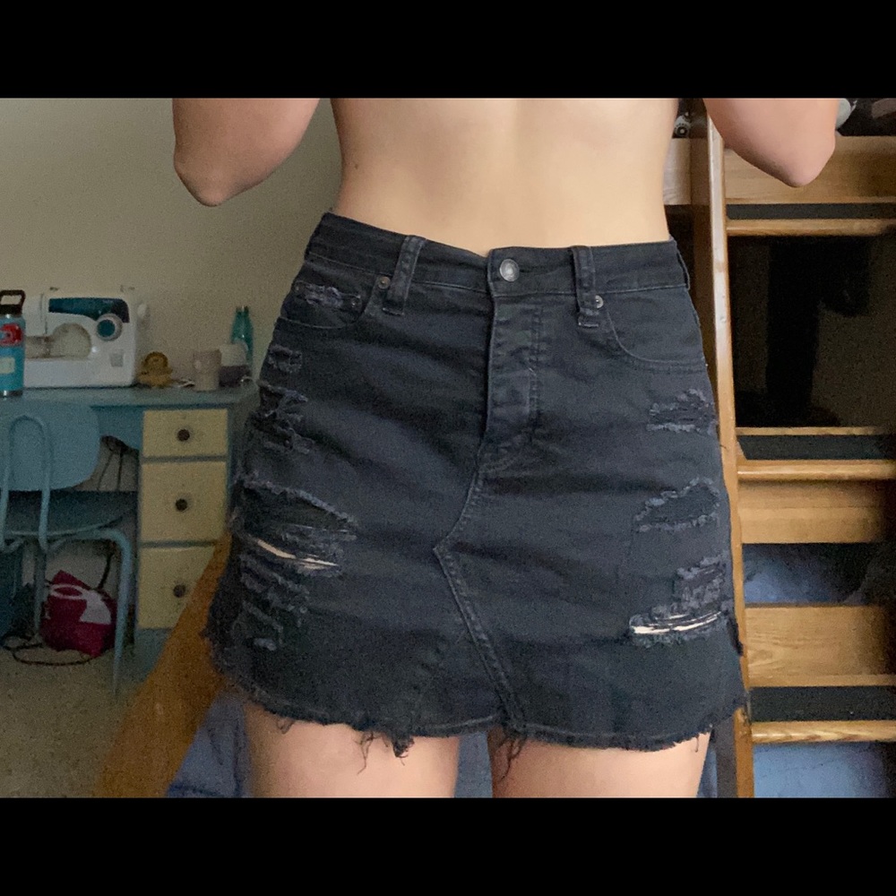 american eagle jean skirt
